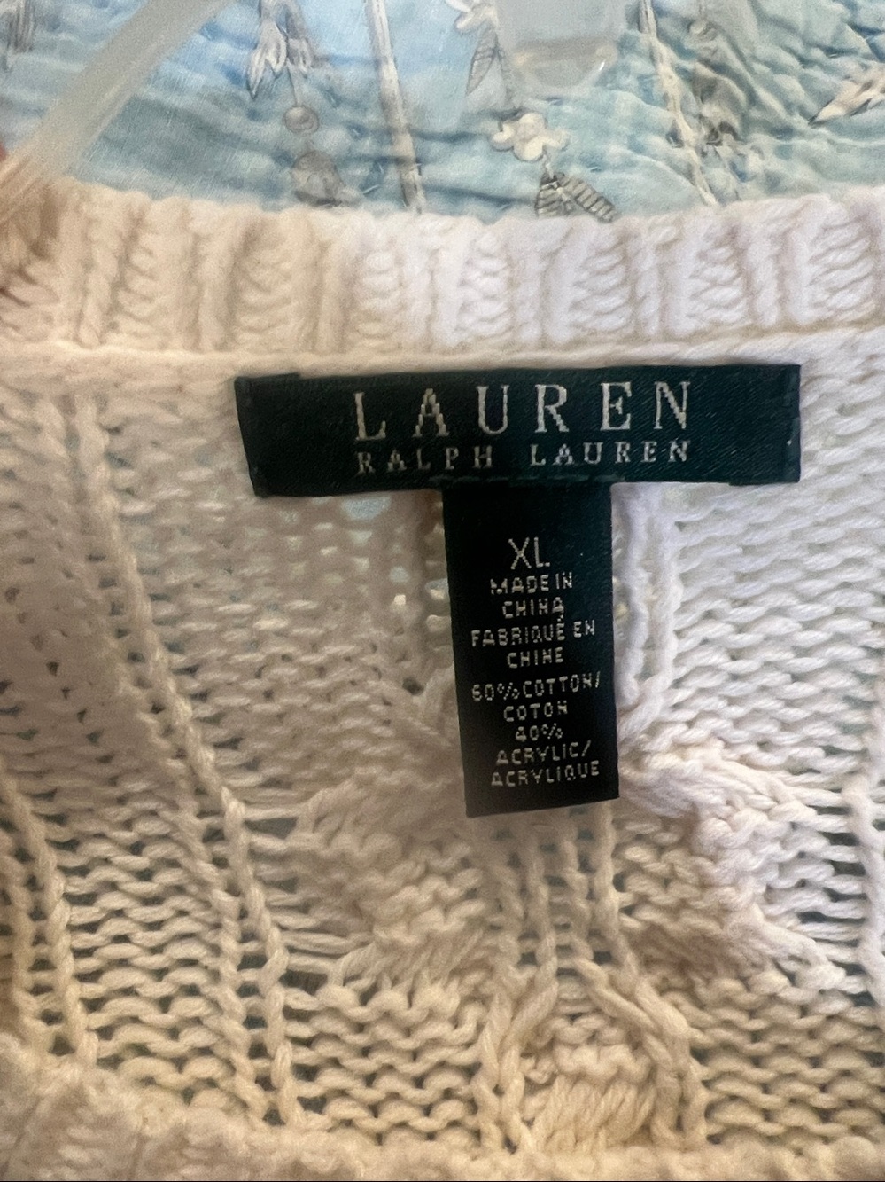 Ralph Lauren Cream Cable-Knit Crewneck Sweater size x large - Picture 11 of 12